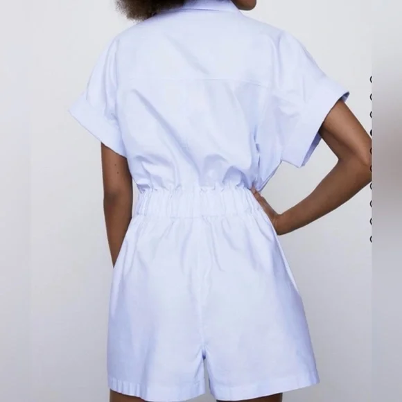 Zara Oxford Blue Playsuit/Romper - Picture 2 of 9